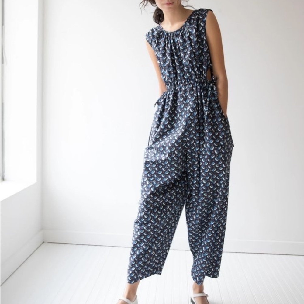 Caron Callahan Goa Jumpsuit in Navy Cowry (Size M)
